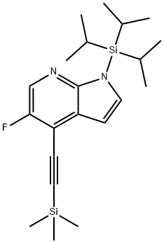 5-Fluoro-1-(triisopropylsilyl)-4-((trimethylsilyl) ethynyl)-1H-pyrrolo[2,3-b]pyridine Structure