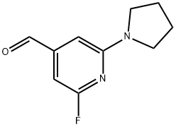 2-Fluoro-6-(pyrrolidin-1-yl)isonicotinaldehyde Struktur