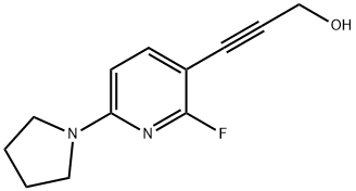 3-(2-Fluoro-6-(pyrrolidin-1-yl)pyridin-3-yl)-prop-2-yn-1-ol Struktur