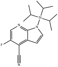 5-Fluoro-1-(triisopropylsilyl)-1H-pyrrolo[2,3-b]-pyridine-4-carbonitrile Struktur