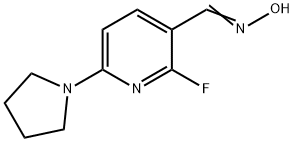 (E)-2-Fluoro-6-(pyrrolidin-1-yl)nicotinaldehyde oxime 结构式