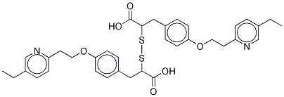 α-Thio-4-[2-(5-ethyl-2-pyridinyl)ethoxy]benzenepropanoic Acid Disulfide,1229114-67-3,结构式
