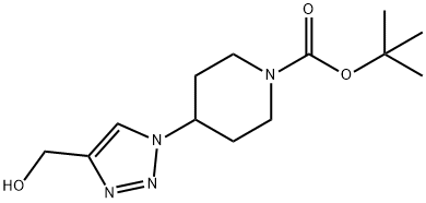 4-[4-(羟甲基)-1H-1,2,3-三唑-1-基]-1-哌啶甲酸叔丁酯 结构式