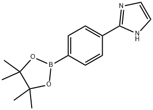 2-[4-(4,4,5,5-四甲基-1,3,2-二氧硼杂环戊烷-2-基)苯基]-1H-咪唑, 1229584-17-1, 结构式
