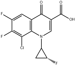 3-Quinolinecarboxylic acid, 8-chloro-6,7-difluoro-1-[(2R)-2-fluorocyclopropyl]-1,4-dihydro-4-oxo- Structure