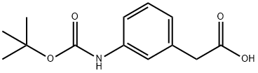 3-叔丁氧羰基氨基苯乙酸, 123036-51-1, 结构式