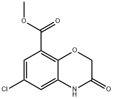 6-Chloro-3,4-dihydro-3-oxo-2H-1,4-benzoxazine-8-carboxylic acid methyl ester Structure