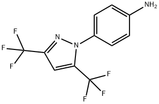 4-(3,5-ビス(トリフルオロメチル)-1H-ピラゾール-1-イル)フェニルアミン 化学構造式