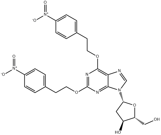 2,6-BIS-O-[2-(4-NITROPHENYL)ETHYL]-2'-DEOXYXANTHOSINE|2,6-BIS-O-[2-(4-NITROPHENYL)ETHYL]-2'-DEOXYXANTHOSINE