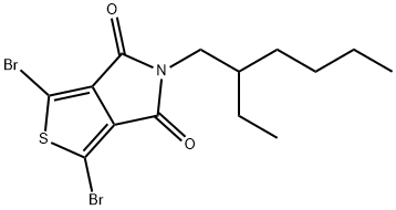 1,3-BibroMo-5-(2-ethylhexyl)-4H-thieno[3,4-c]pyrrole-4,6(5H)-dione Struktur