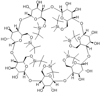HEPTAKIS-6-(DIMETHYL-TERT-BUTYLSILYL)-BETA-CYCLODEXTRIN 结构式