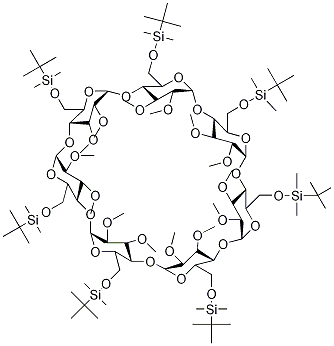 ヘプタキス(2,3-ジ-O-メチル-6-O-tert-ブチルジメチルシリル)-β-シクロデキストリン 化学構造式