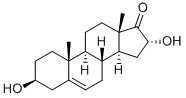 3β,16α-ジヒドロキシアンドロスタ-5-エン-17-オン 化学構造式
