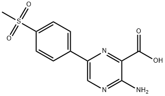 3-Amino-6-(4-methanesulfonylphenyl)pyrazine-2-carboxylic acid Structure