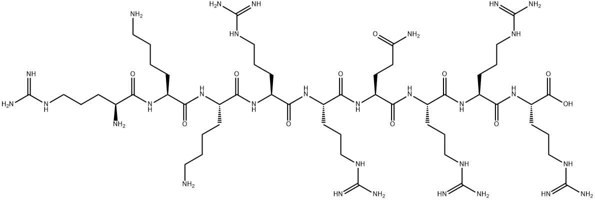 H-ARG-LYS-LYS-ARG-ARG-GLN-ARG-ARG-ARG-OH 化学構造式