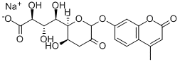 4-METHYL-2-OXO-2H-1-BENZOPYRAN-7-YL 3-DEOXY-D-GLYCERO-ALPHA-D-GALACTO-2-NONULOPYRANOSIDONIC ACID MONOSODIUM SALT,123269-95-4,结构式
