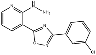 3-[3-(3-Chlorophenyl)-1,2,4-oxadiazol-5-yl]-2-hydrazinylpyridine Struktur