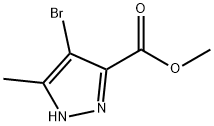4-溴-5-甲基-1H-吡唑-3-羧酸甲酯,1232838-31-1,结构式