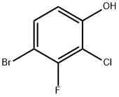 4-溴-2-氯-3-氟苯酚, 1233026-52-2, 结构式