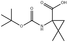 1-叔丁氧基羰基氨基-2,2-二甲基 - 环丙烷羧酸, 123311-18-2, 结构式