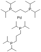 [p,p'-1,3-ビス(ジ-i-プロピルホスフィノ)プロパン][p-1,3-ビス(ジ-i-プロピルホスフィノ)プロパン]パラジウム(0), 98% 化学構造式