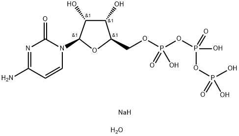 Cytidine 5′-(tetrahydrogen triphosphate), xsodium salt, hydrate 化学構造式