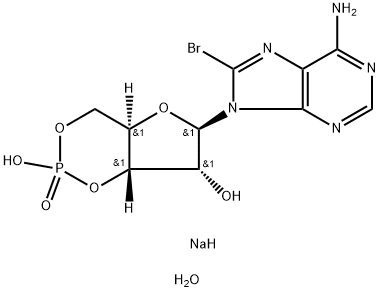 8-BROMOADENOSINE-3',5'-CYCLIC MONOPHOSPHATE SODIUM SALT HYDRATE Structure