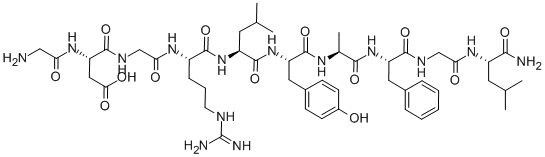 GLY-ASP-GLY-ARG-LEU-TYR-ALA-PHE-GLY-LEU-NH2, 123338-11-4, 结构式