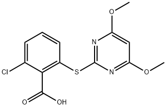 2-Chloro-6-[(4,6-dimethoxy-2-pyrimidinyl)thio]benzoic acid Structure