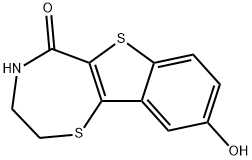 3,4-Dihydro-9-hydroxy-[1]benzothieno[2,3-f]-1,4-thiazepin-5(2H)-one Struktur