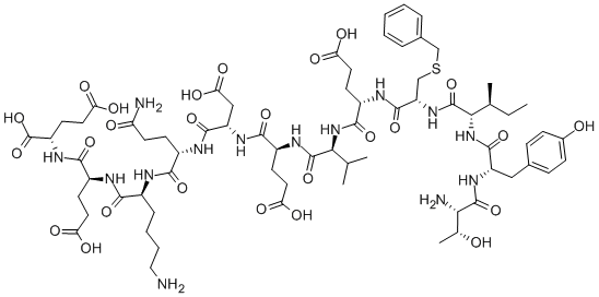 THR-TYR-ILE-CYS(BENZYL)-GLU-VAL-GLU-ASP-GLN-LYS-GLU-GLU, 123380-68-7, 结构式