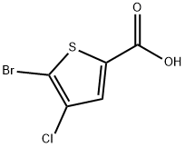 5-ブロモ-4-クロロチオフェン-2-カルボン酸 化学構造式