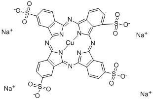 銅フタロシアニン-3,4′,4″,4″′-テトラスルホン酸 四ナトリウム塩 化学構造式