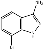 7-ブロモ-1H-インダゾール-3-アミン 化学構造式
