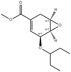 (1R,5S,6S)-REL-5-(1-エチルプロポキシ)-7-オキサビシクロ[4.1.0]ヘプト-3-エン-3-カルボン酸メチルエステル 化学構造式
