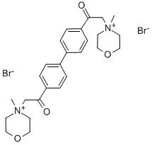 4,4'-Bis(2,3,5,6-tetrahydro-1,4-oxazin-4-ylacetyl)biphenyl dimethiobromide Structure