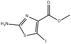 2-アミノ-5-ヨードチアゾール-4-カルボン酸メチル 化学構造式