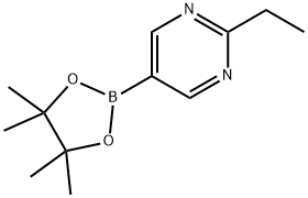 嘧啶, 2-乙基-5-(4,4,5,5-四甲基-1,3,2-二氧杂环己硼烷-2-基)-, 1235450-87-9, 结构式
