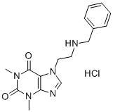 7-[2-(benzylamino)ethyl]-3,7-dihydro-1,3-dimethyl-1H-purine-2,6-dione monohydrochloride  Struktur