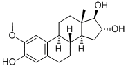 2-メトキシエストラ-1,3,5(10)-トリエン-3,16α,17β-トリオール 化学構造式