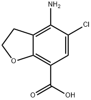 4-氨基-5-氯-2,3-二氢苯并呋喃-7-羧酸,123654-26-2,结构式