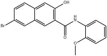 7-ブロモ-3-ヒドロキシ-N-(2-メトキシフェニル)-2-ナフトアミド 化学構造式