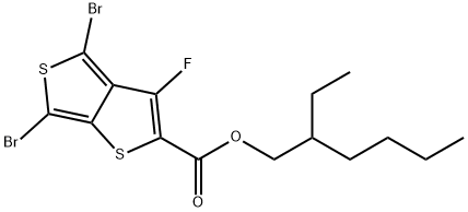 4,6-二溴-3-氟-2-羧酸(2-乙基己)酯-噻吩并[3,4-B]噻吩, 1237479-38-7, 结构式
