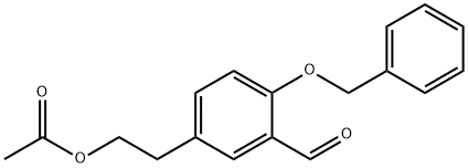 4-O-Benzyl Tyrosol α-Acetate 3-Aldehyde Structure