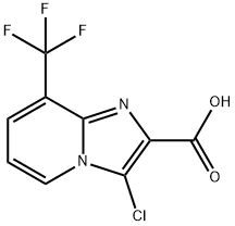 3-Chloro-8-(trifluoromethyl)imidazo-[1,2-a]pyridine-2-carboxylic acid Struktur