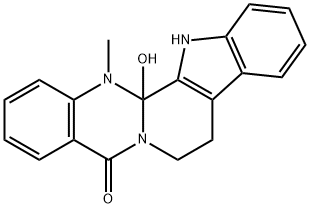 (13bR)-8,13,13b,14-テトラヒドロ-13bα-ヒドロキシ-14-メチルインドロ[2',3':3,4]ピリド[2,1-b]キナゾリン-5(7H)-オン 化学構造式