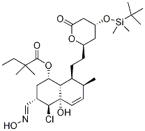 [1S-[1α,3α,4β,4aα,7β,8β(2S*,4S*)]]-2,2-DiMethylbutanoic Acid 4-Chloro-8-[2-[4-[[(1,1-diMethylethyl)diMethylsilyl]oxy]tetrahydro-6-oxo-2H-pyran-2-yl]ethyl]-1,2,3,4,4a,7,8,8a-octahydro-4a-hydroxy-3-[(hydroxyiMino)Methyl]-7-Methyl-1-naphthalenyl Ester Struktur