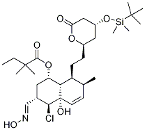 [1S-[1α,3α,4β,4aα,7β,8β(2S*,4S*)]]-2,2-DiMethylbutanoic Acid 4-Chloro-8-[2-[4-[[(1,1-diMethylethyl)diMethylsilyl]oxy]tetrahydro-6-oxo-2H-pyran-2-yl]ethyl]-1,2,3,4,4a,7,8,8a-octahydro-4a-hydroxy-3-[(hydroxyiMino)Methyl]-7-Methyl-1-naphthalenyl Ester Structure