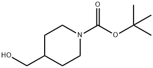 1-(tert-ブトキシカルボニル)-4-ピペリジンメタノール 化学構造式
