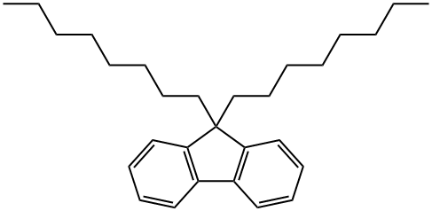 9,9-ジ-n-オクチルフルオレン 化学構造式